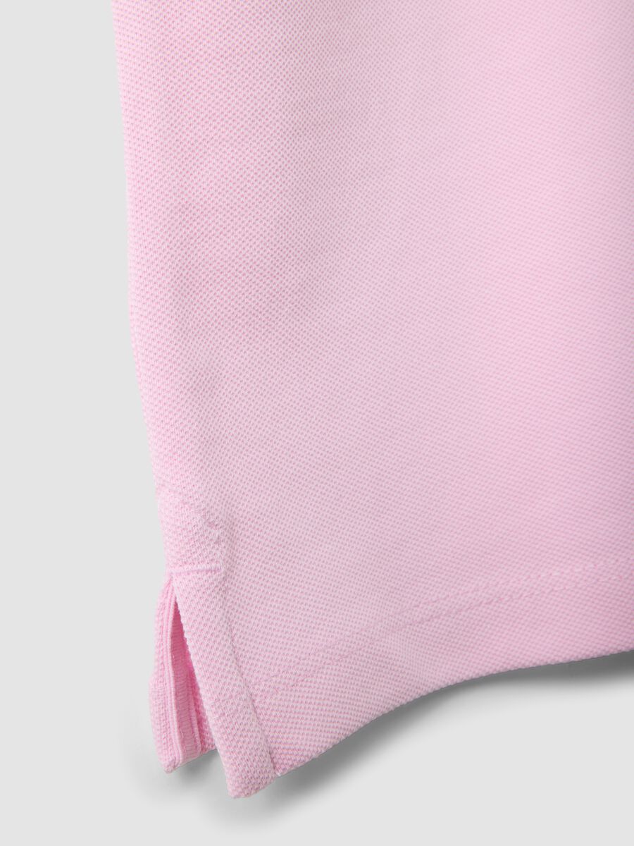 Pink short-sleeve organic cotton polo shirt, regular fit_5