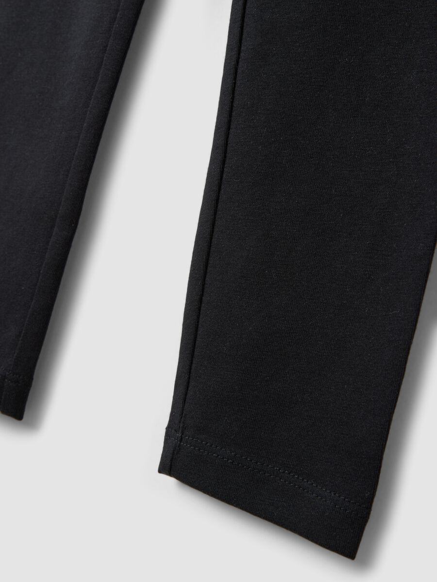 Girls&rsquo; black skinny leggings in stretch organic cotton_3