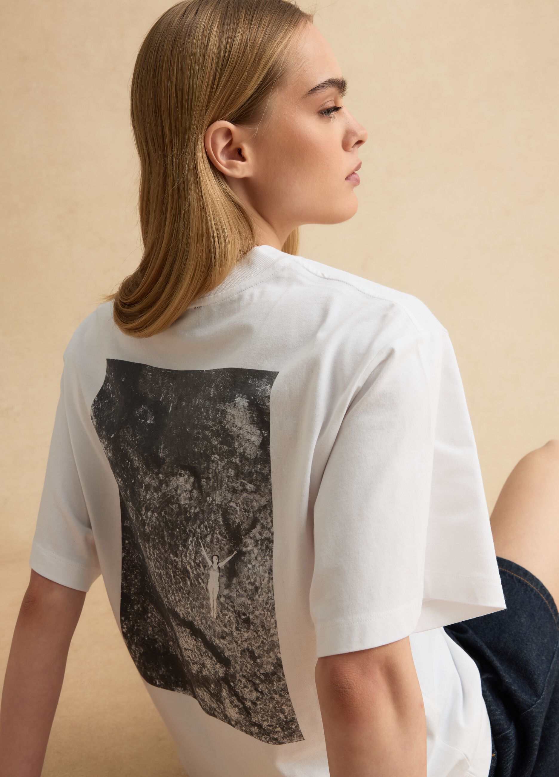 White pure cotton short-sleeved T-shirt