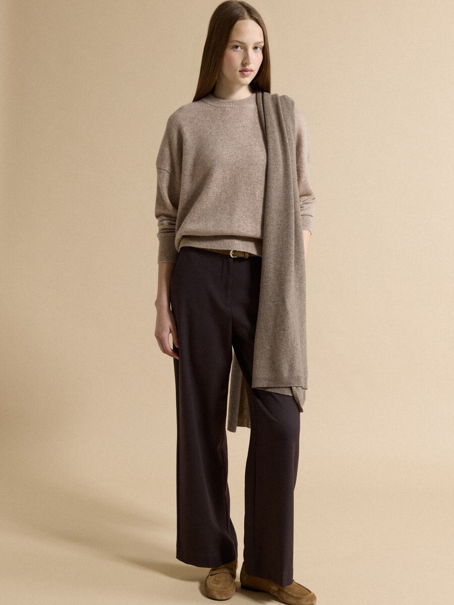 Beige pure cashmere scarf_1