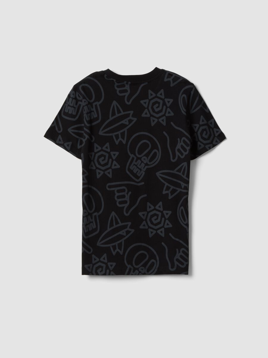 Black short-sleeve pure cotton T-shirt_4