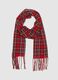 Multicoloured checkered red scarf for children with fringes_0
