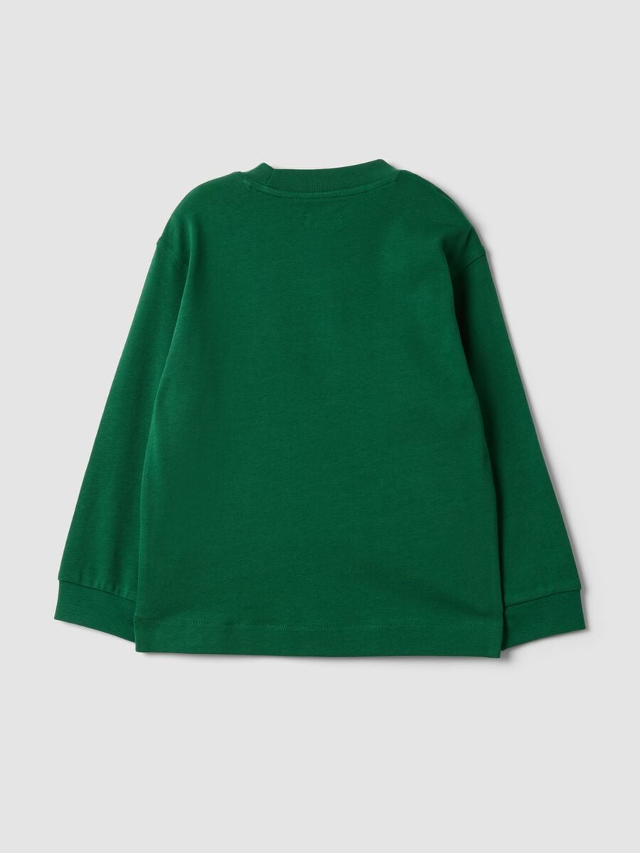 T-shirt verde 100% algod&atilde;o de manga comprida e gola redonda para menino_4