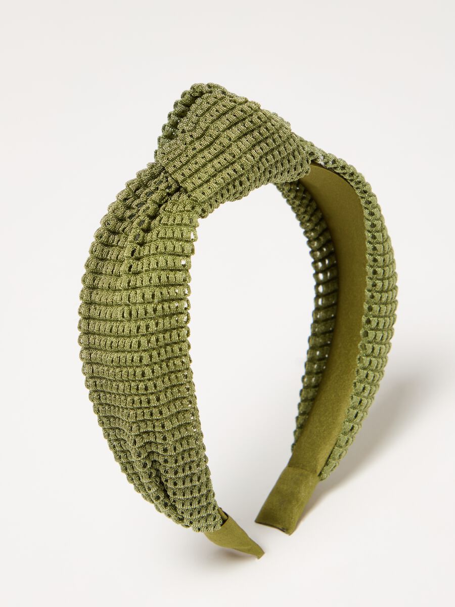 Alice band in openwork fabric with knot_2