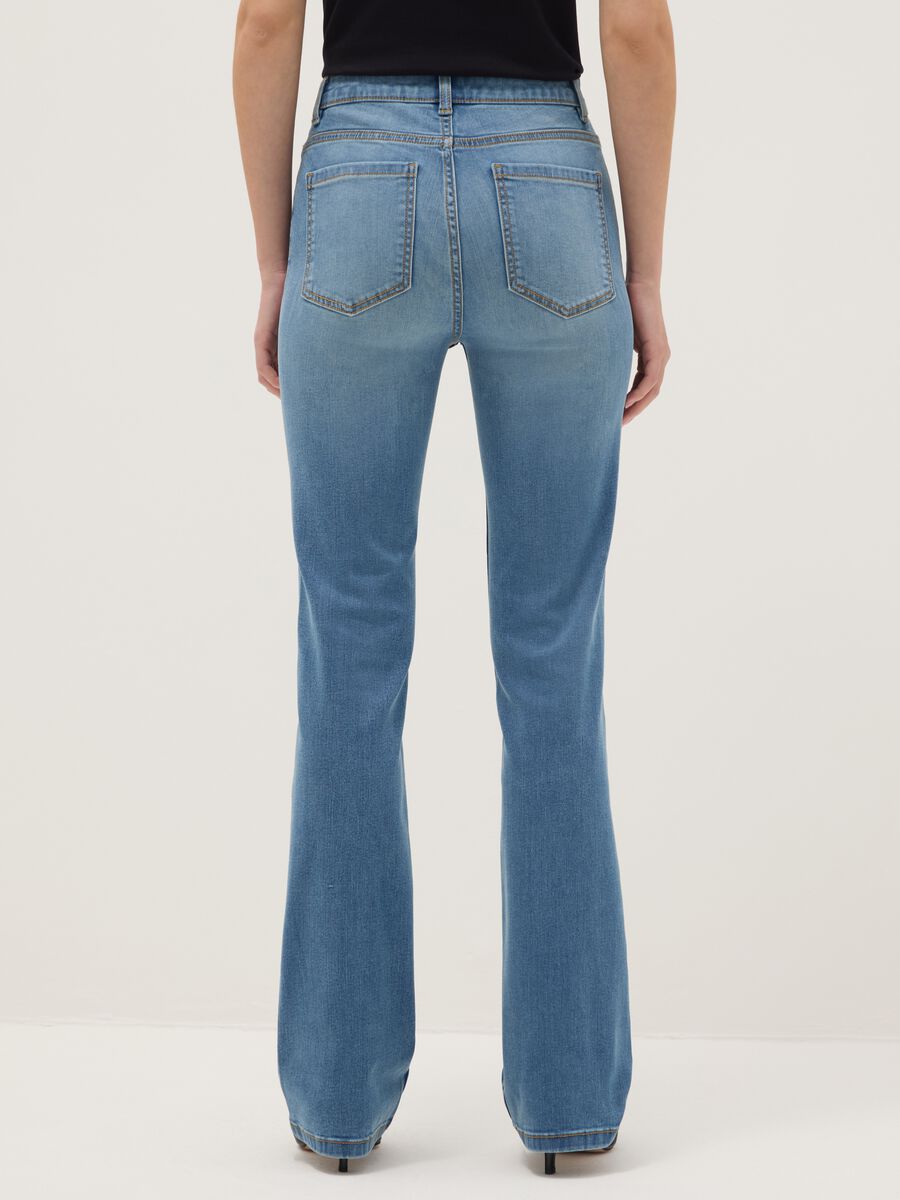 Vaqueros Flare de Mezcla de Algod&oacute;n Azul_2