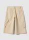 Girls' beige pure cotton cargo trousers, relaxed fit_4
