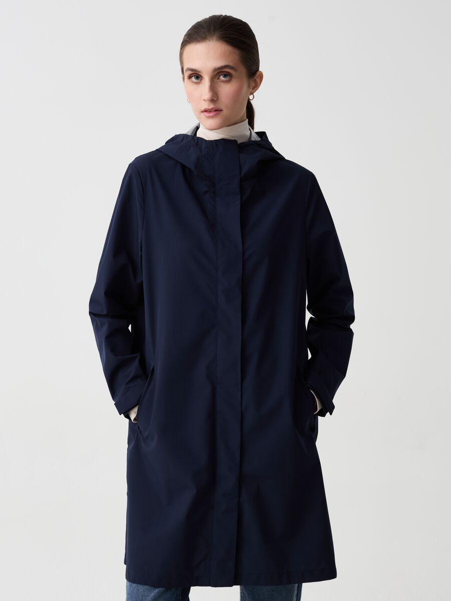 Long full-zip waterproof jacket with hood_1