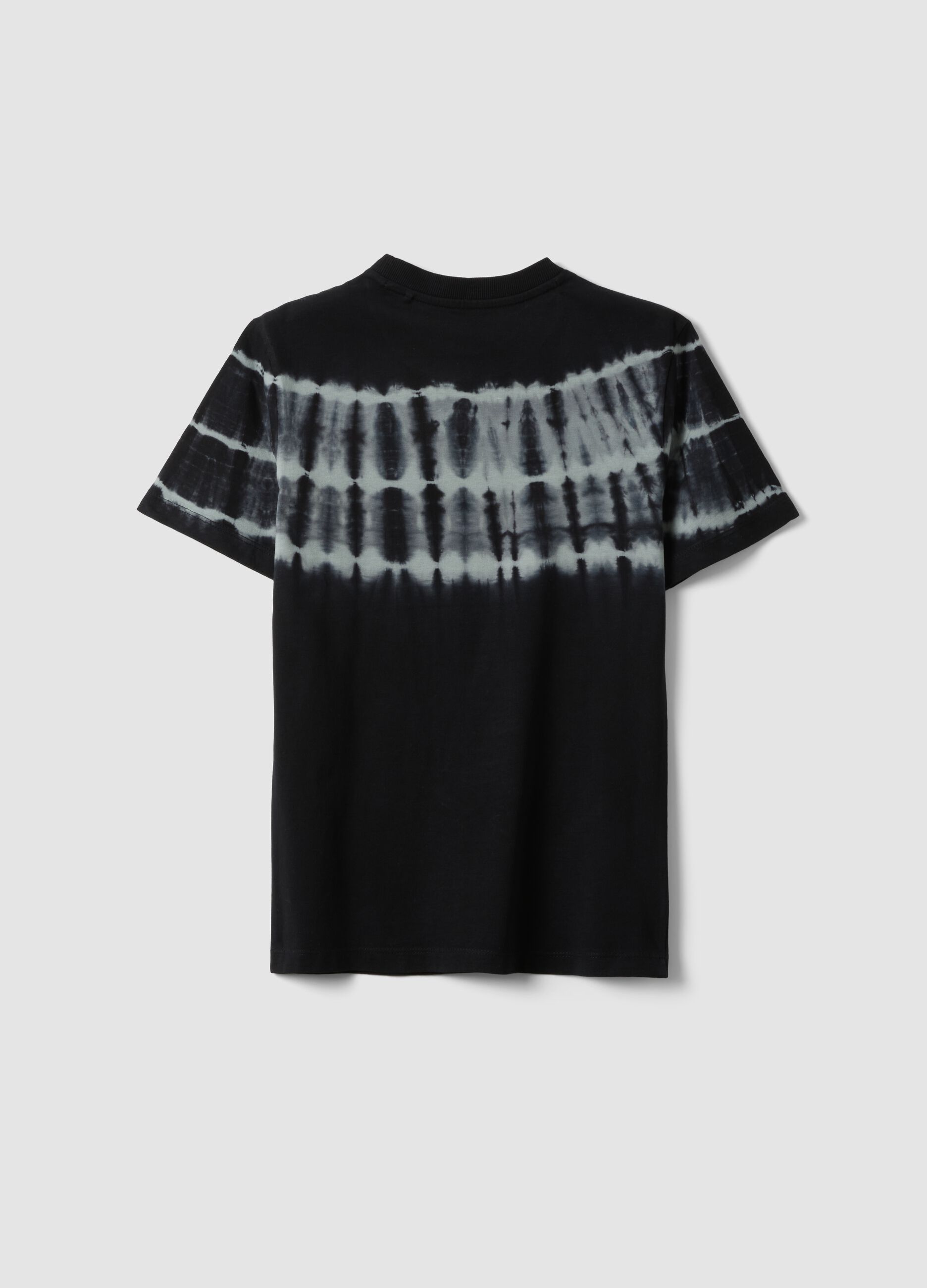 Schwarzes Kurzarm-T-Shirt aus reiner Baumwolle