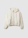 White padded regular fit jacket with hood for girls_3