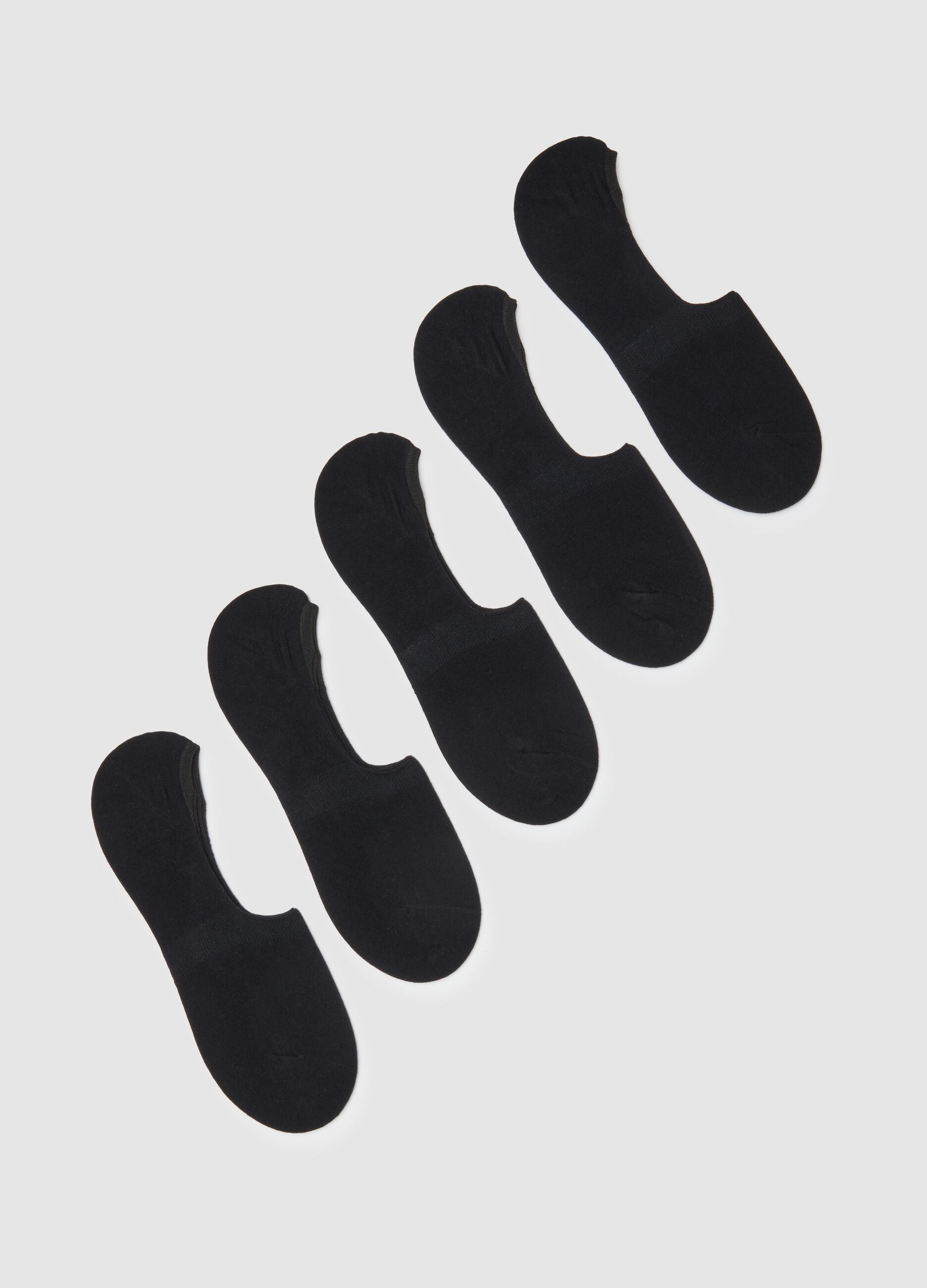 Multipack unsichtbare schwarze Sport-Socken aus Baumwollmischung