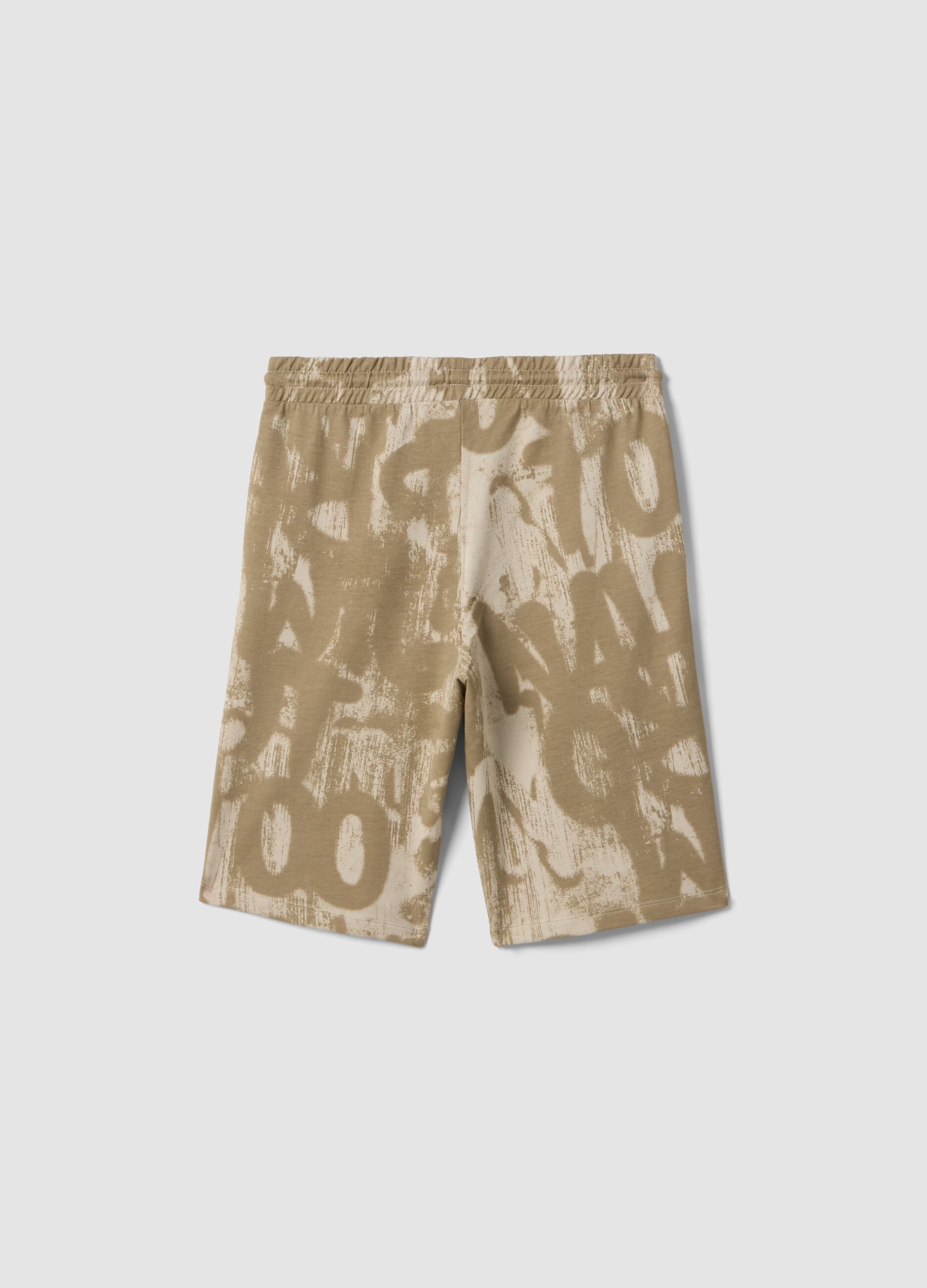 Pure Cotton Beige Printed Shorts for Boys Regular Fit