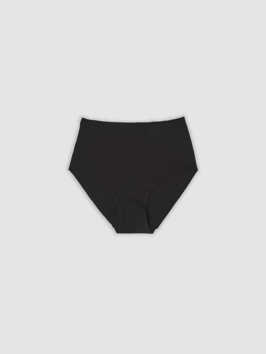 Slip neri a vita alta in cotone organico elasticizzato_4
