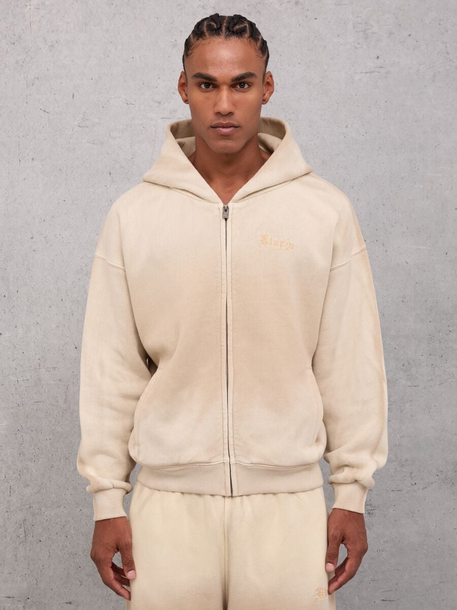 Sunfaded Zip Hoodie Vintage Sand_0