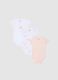 Newborn short sleeve multicolour bodysuit tri-pack in pure cotton_0