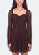 Braunes Kleid aus Stretchmaterial mit tiefem V-Ausschnitt, Regular Fit_3