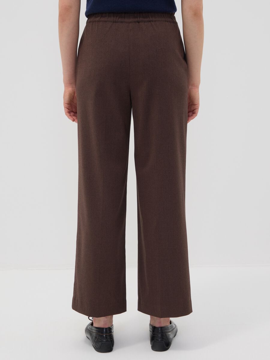 Jogger The Iconic Pants marroni wide leg in viscosa elasticizzata_2