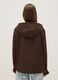 Brown cotton blend regular fit jacket with zip and hood_2
