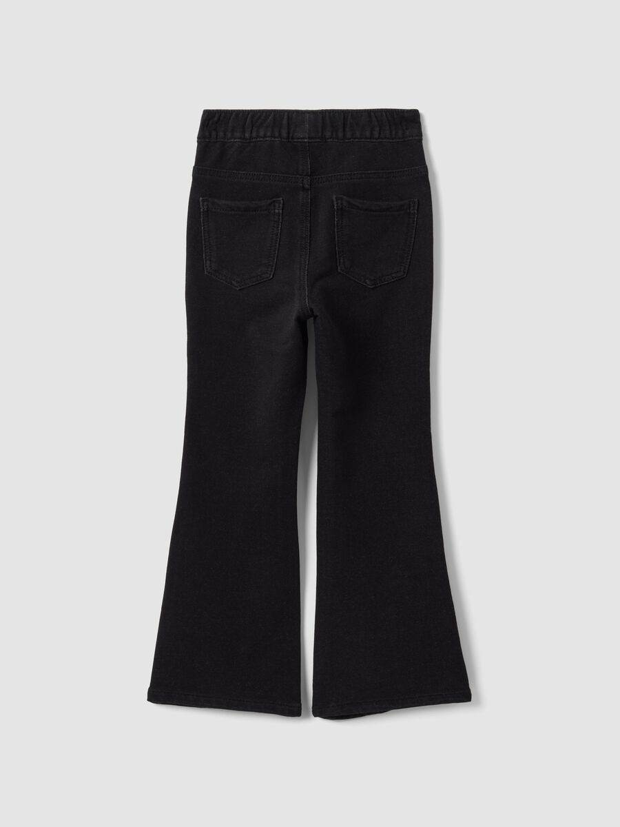 Jegging noir flare en coton stretch pour fille_1