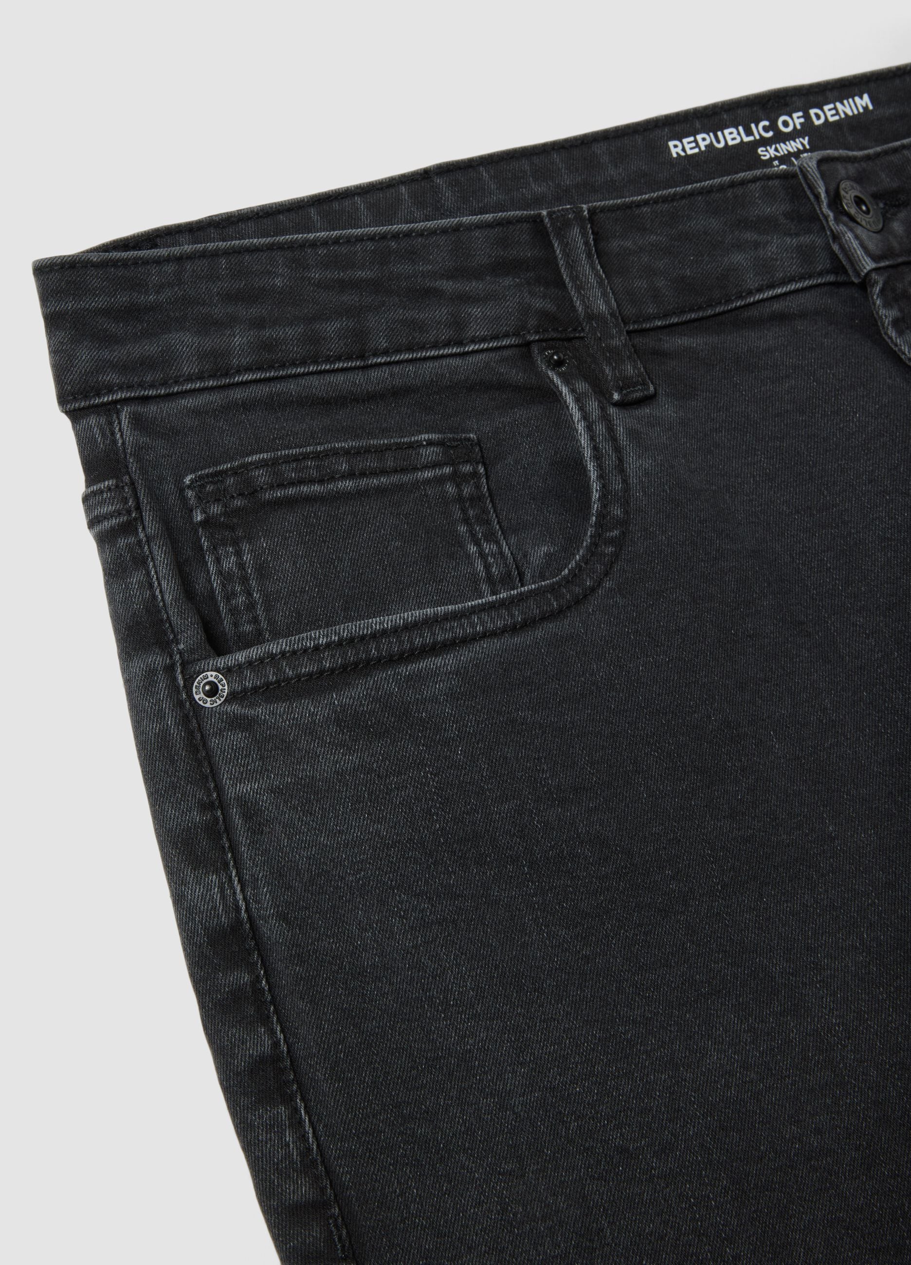 Schwarze Skinny-Fit-Jeans aus Stretch-Baumwolle