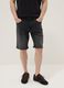 Grey stretch cotton denim Bermuda shorts_2