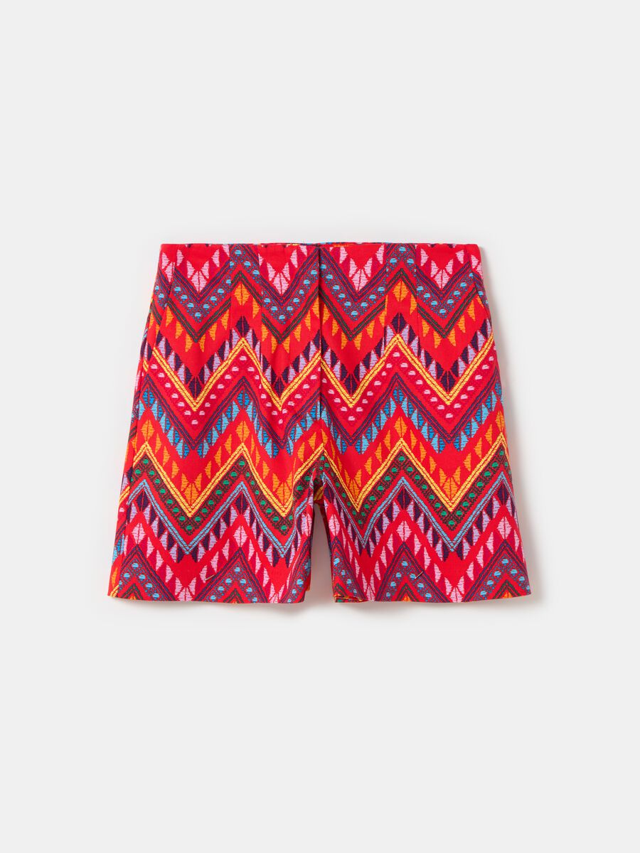 Shorts in multicoloured ethnic print_3