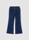 Blue flared cotton and stretch viscose jeggings_0