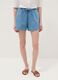 Light blue pure cotton denim shorts_1
