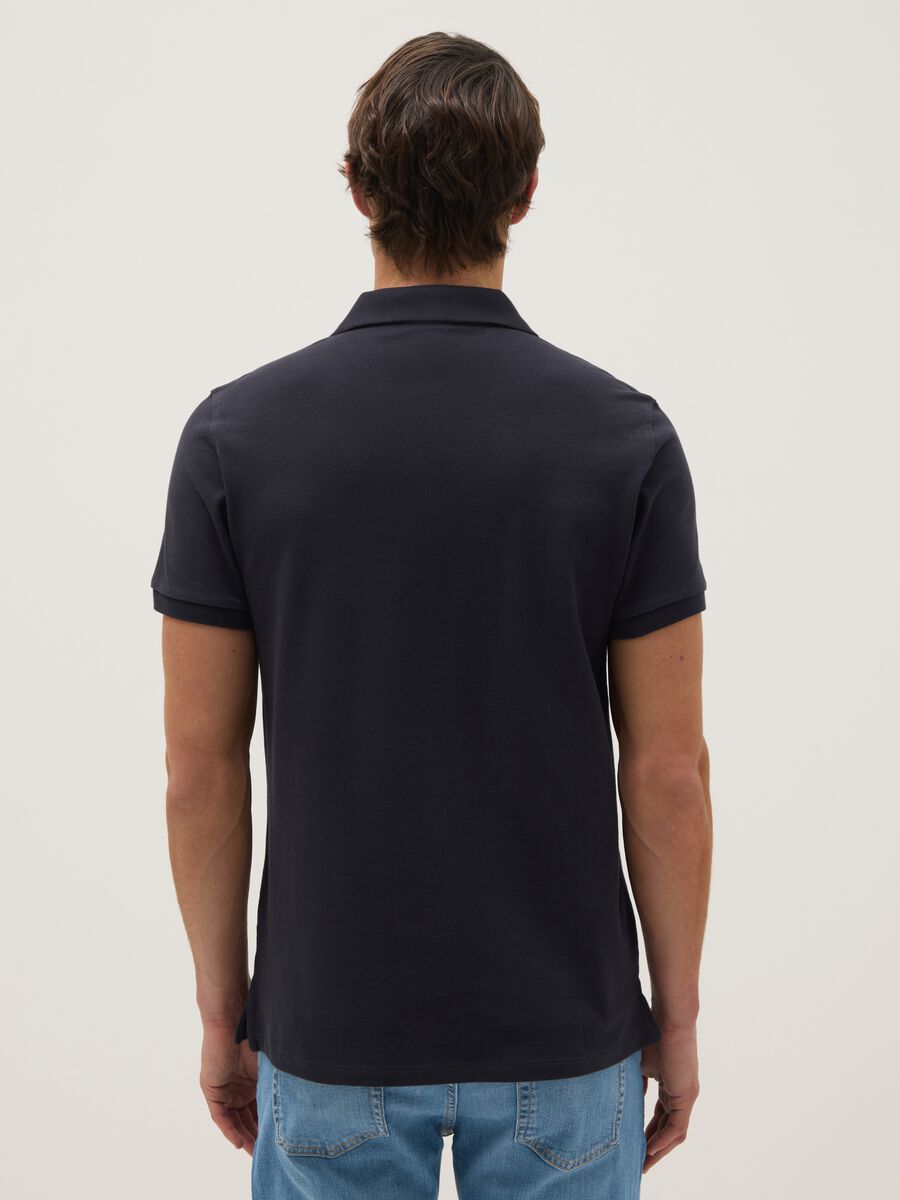 Blue regular fit pure cotton polo_2