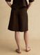 Brown regular fit lyocell and linen blend shorts_2