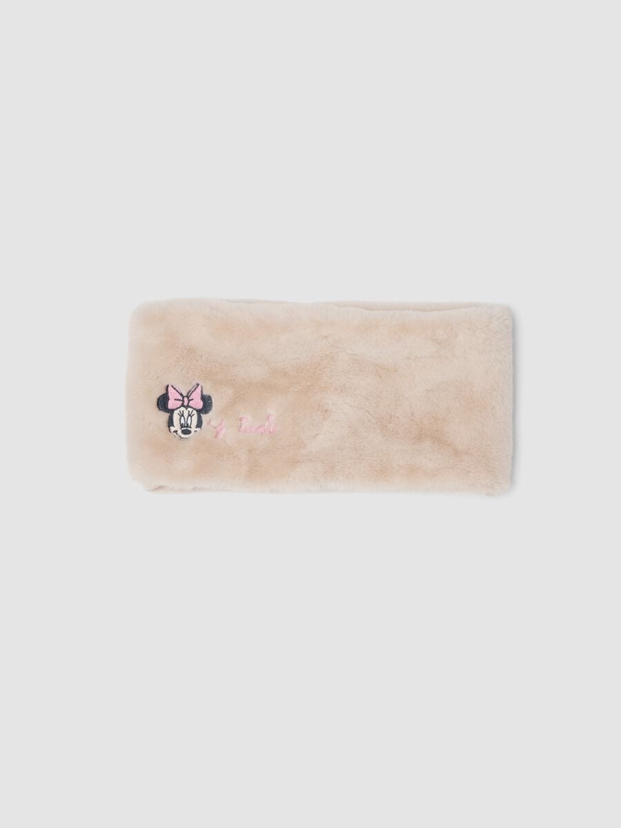 Cachecol branco com bordado da Minnie_0