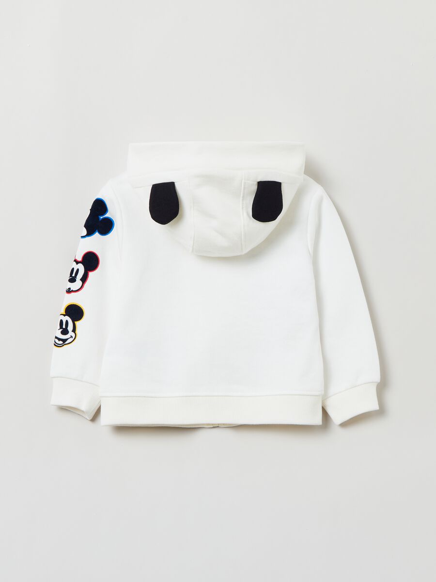 Full-zip sweatshirt with hood and Mickey Mouse print_1
