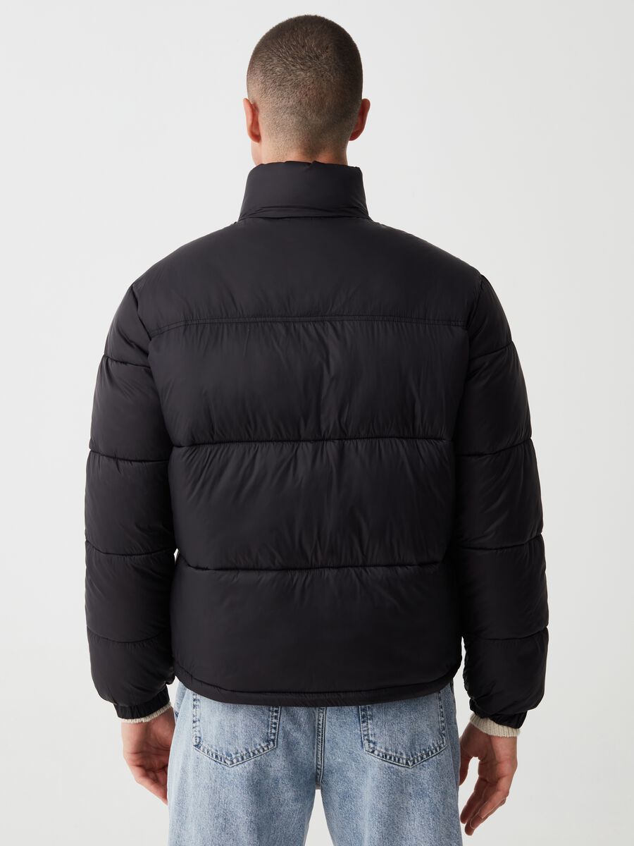 Quilted full-zip down jacket with high neck_2