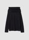 Black viscose-blend top with shawl collar, regular fit_0