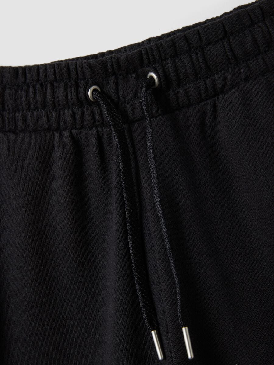 Black organic cotton culotte trousers for girls_1