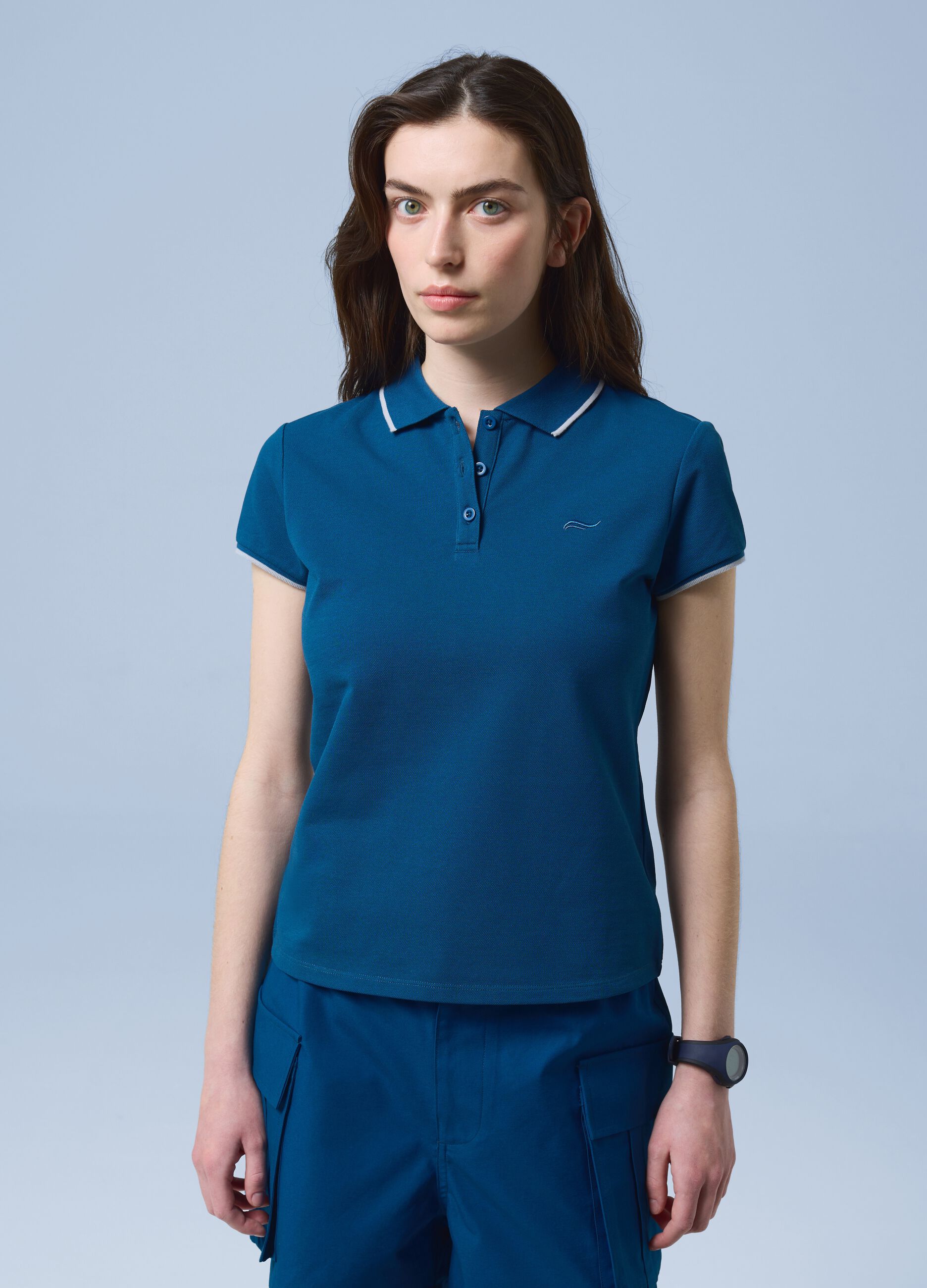Blaues Poloshirt ALTAVIA SAILING aus Stretch-Baumwolle