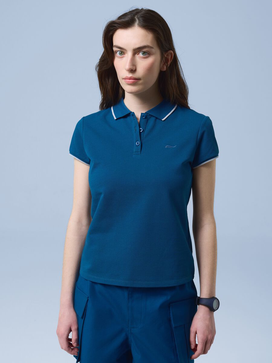 Blaues Poloshirt ALTAVIA SAILING aus Stretch-Baumwolle_0