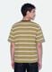 T-shirt marrone a righe in puro cotone boxy fit_1