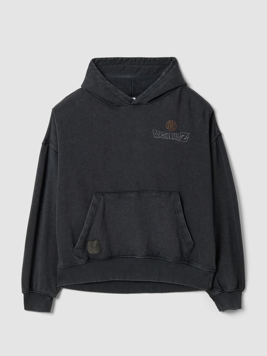 Grey oversized cotton-blend hoodie with Dragon Ball print_4
