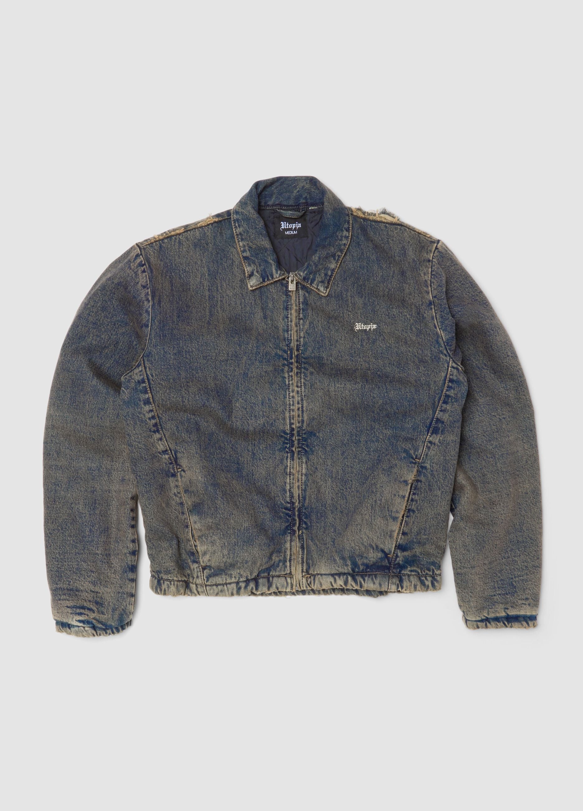 Vintage Dark Blue Padded Denim Jacket