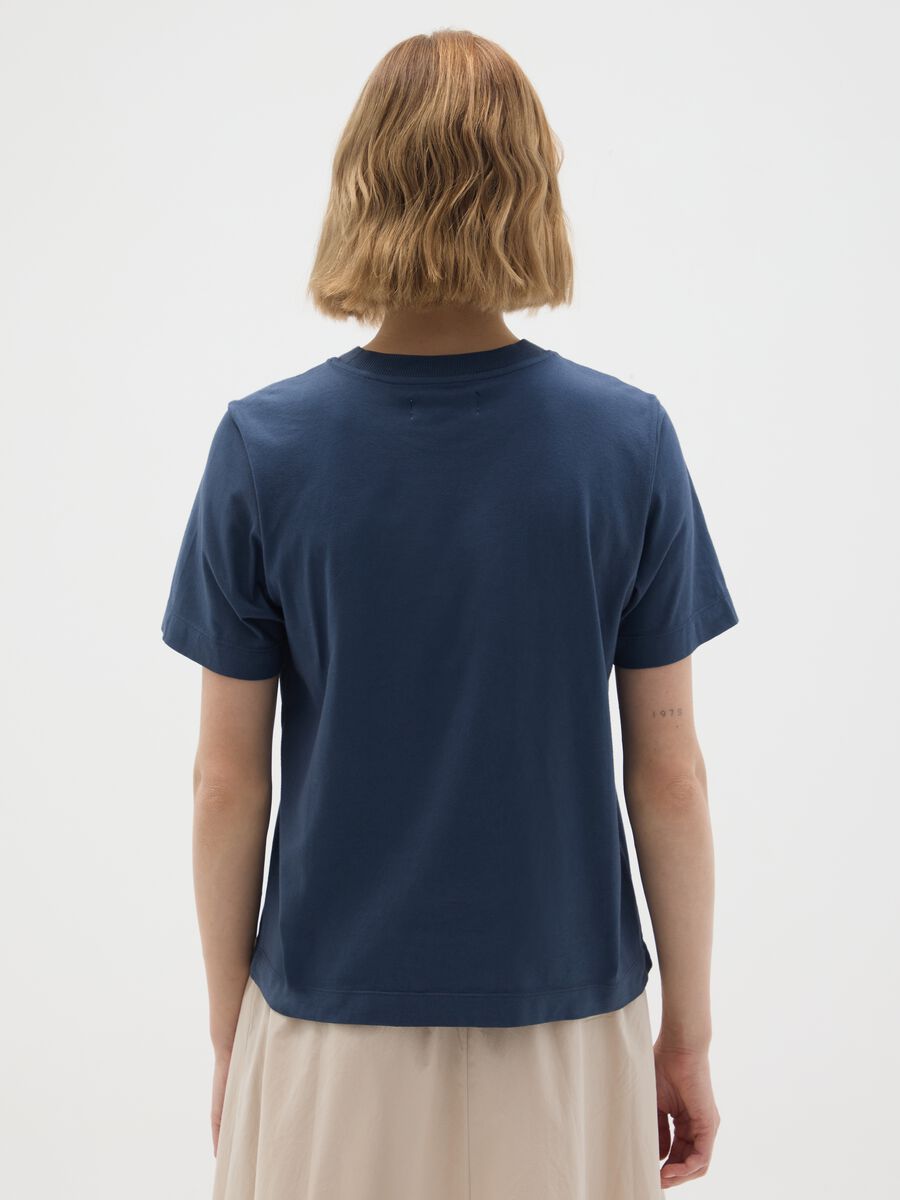 Blue T-shirt in pure Italian cotton regular fit_2