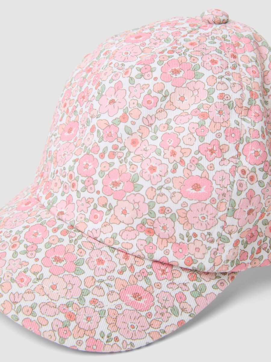 Multicolour pure cotton baseball cap for girls with flowers_2