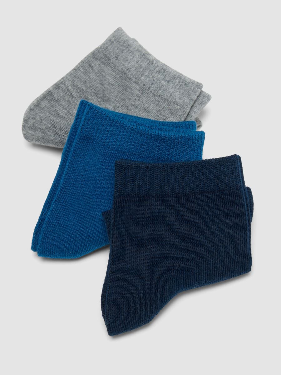 Pack of five multicolour short socks in stretch organic cotton_1