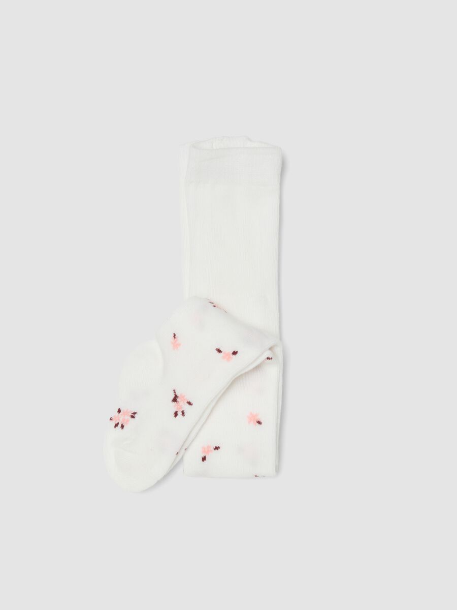 Collant bianco in cotone organico elasticizzato_0