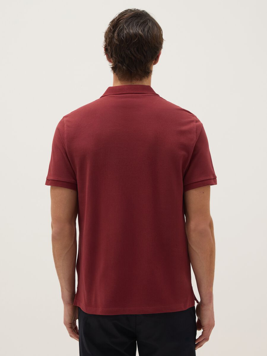Red pure cotton polo shirt regular fit_2