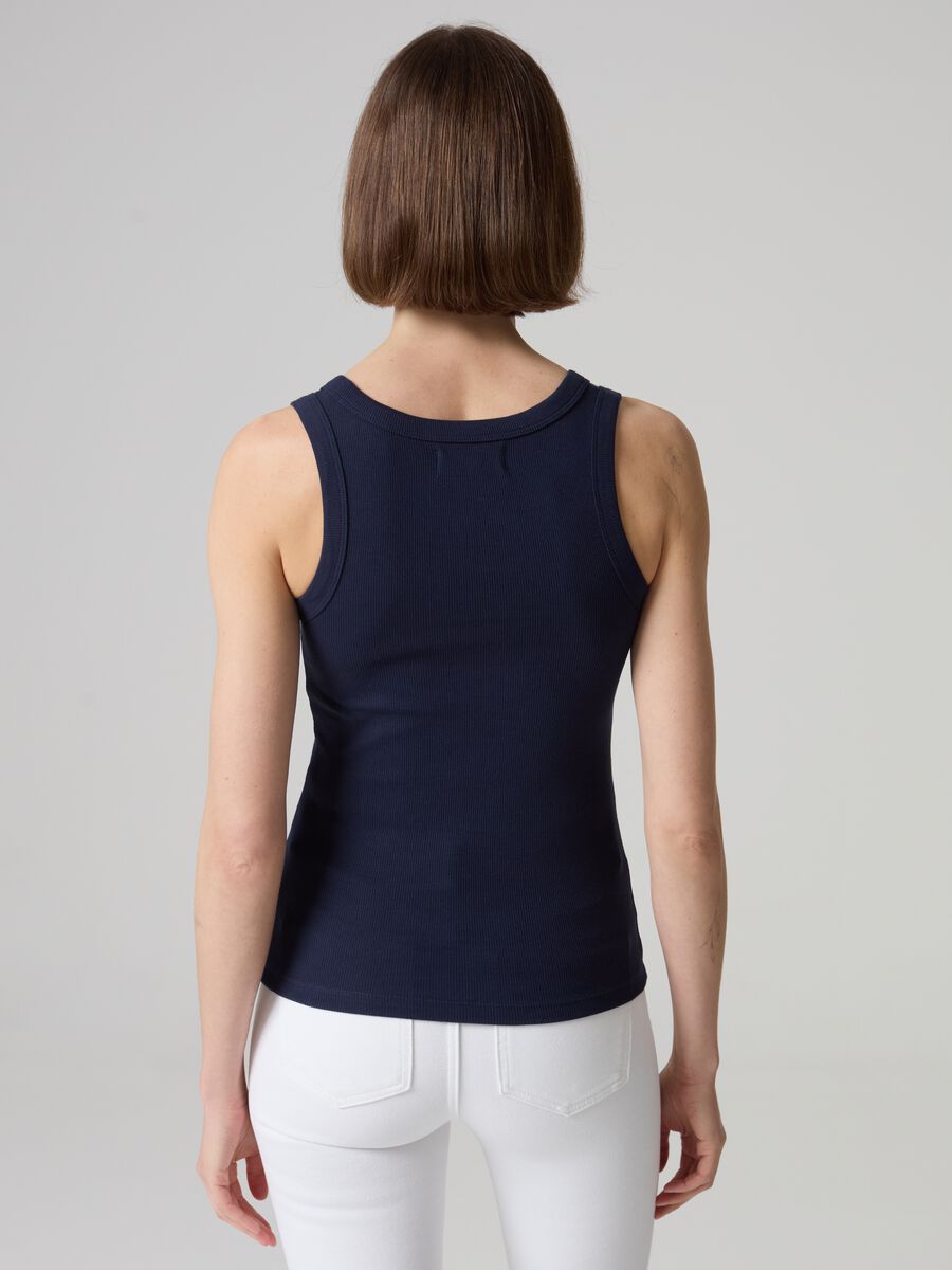 Tank top in ribbed stretch cotton_2
