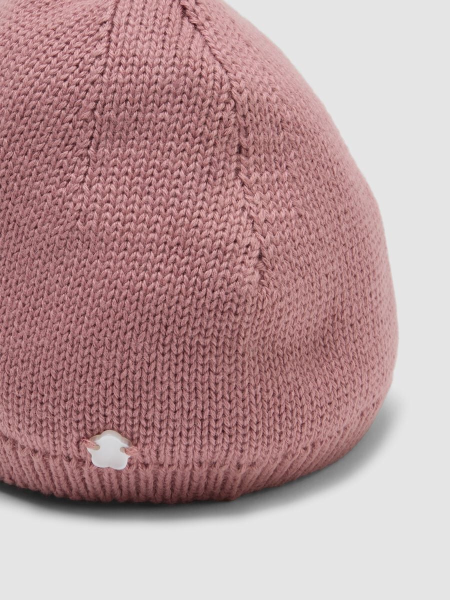 Rosafarbene Strickm&uuml;tze aus reiner Bio-Baumwolle f&uuml;r Baby-M&auml;dchen_2