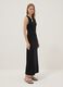 Black sleeveless stretch midi dress_0