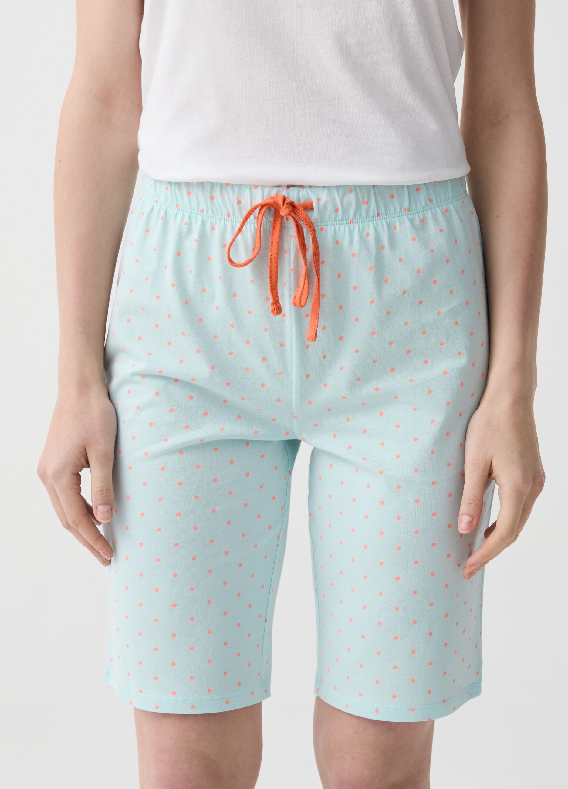 Short polka dot pyjama trousers