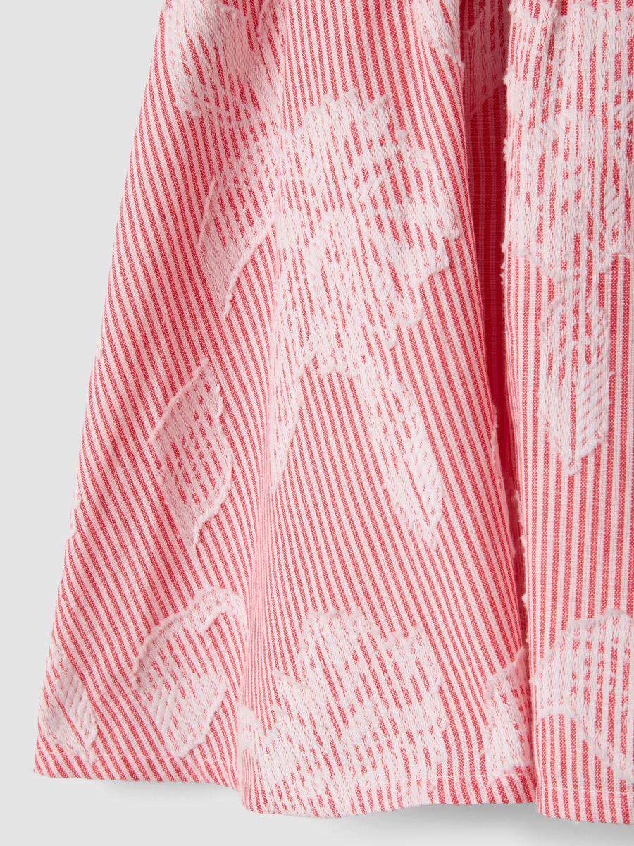 Girls&rsquo; pure cotton ruffle skirt with pink stripes_3