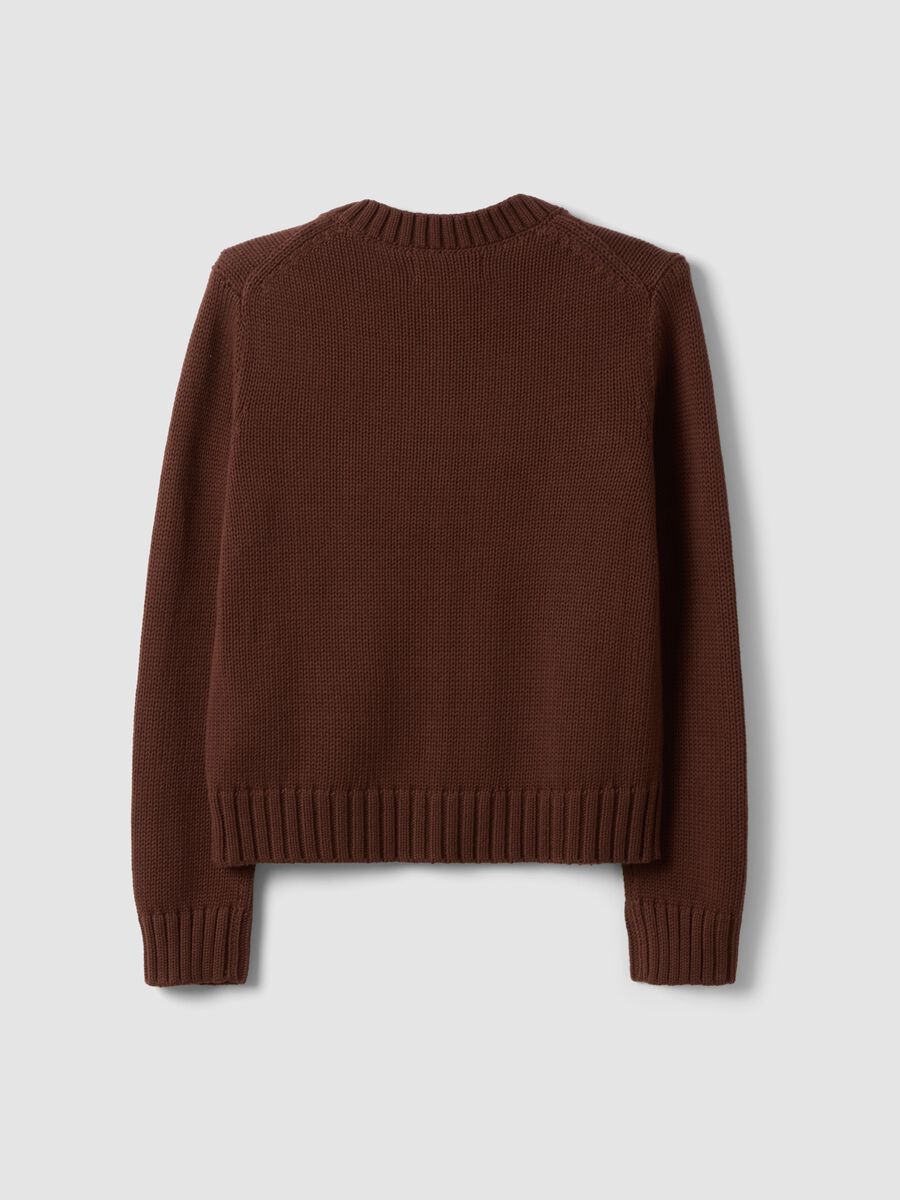 Cardigan marrone in puro cotone con bottoni regular fit_2
